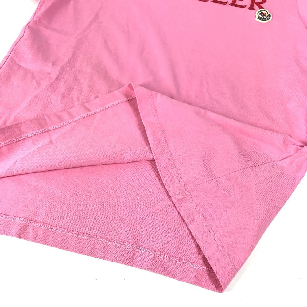 MONCLER ロゴ MAGLIA MANICHE CORTE アパレル 半袖 トップス 丸首 半袖Ｔシャツ コットン レディース ピンク