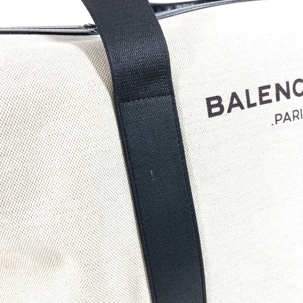BALENCIAGA 392010 ロゴ 旅行バッグ カバン トラベルバッグ ボストンバッグ レザー/キャンバス ユニセックス ブラック
