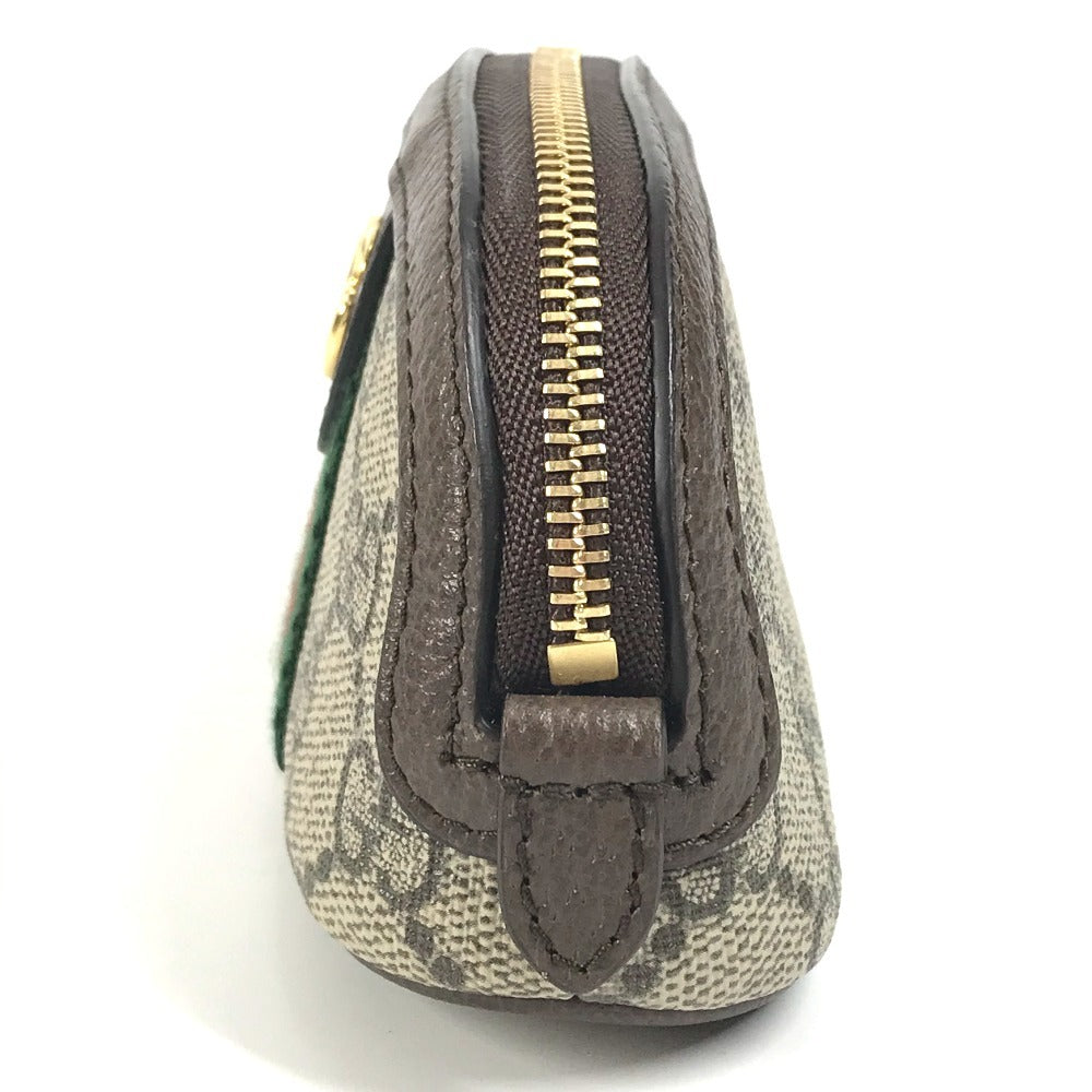 GUCCI 625707 GGスプリーム オフディア シェリーライン 小銭入れ 財布 キーチェーン付き コインケース PVC/レザー ユニセックス ベージュ