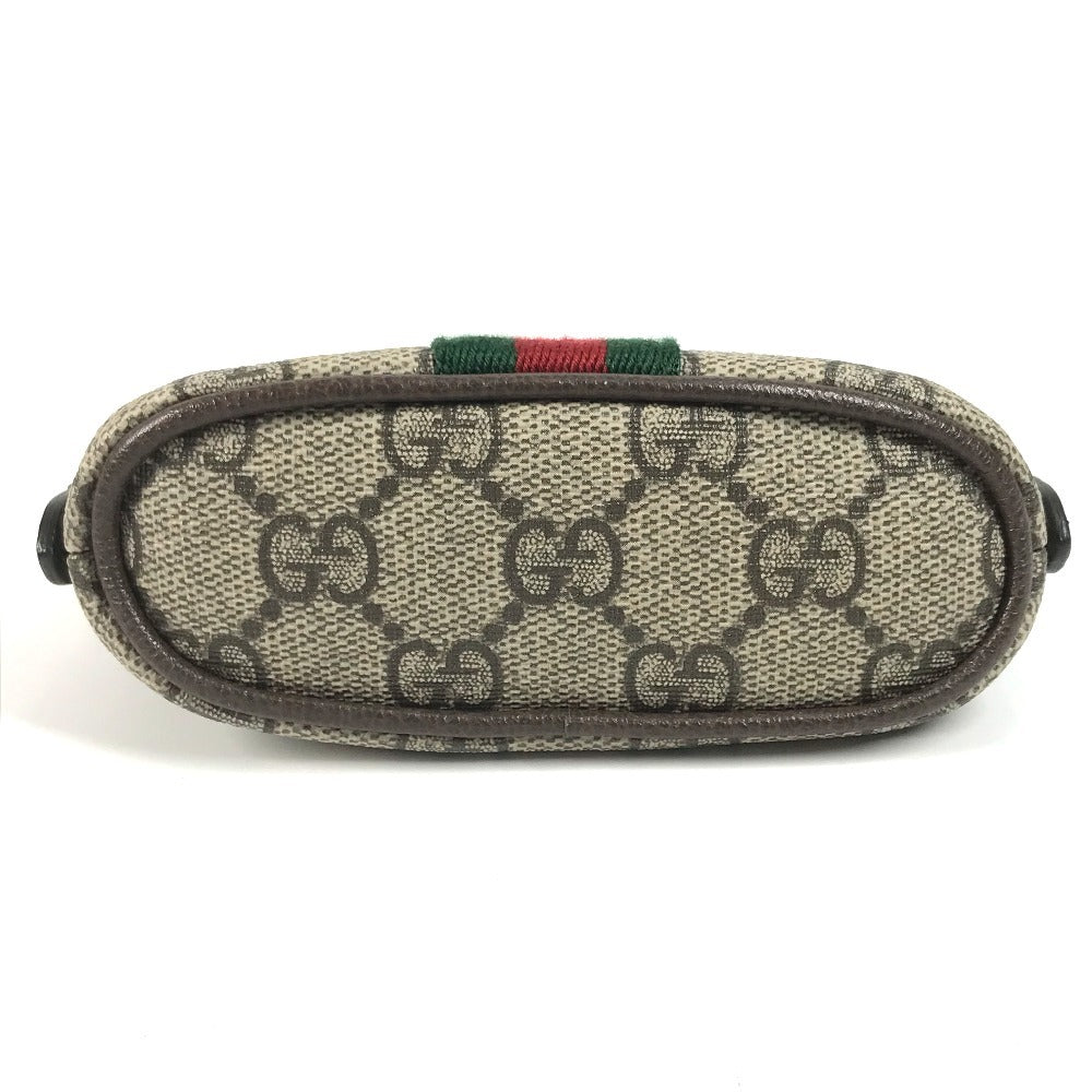 GUCCI 625707 GGスプリーム オフディア シェリーライン 小銭入れ 財布 キーチェーン付き コインケース PVC/レザー ユニセックス ベージュ