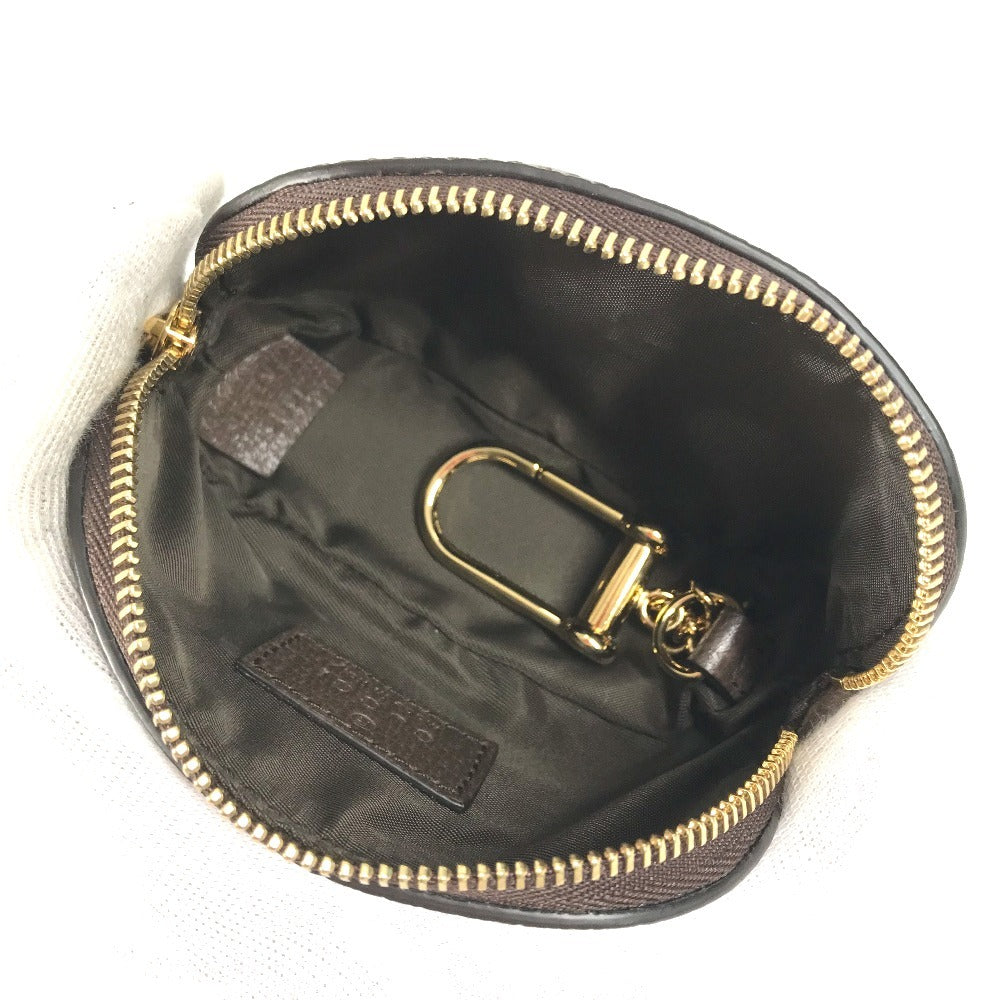 GUCCI 625707 GGスプリーム オフディア シェリーライン 小銭入れ 財布 キーチェーン付き コインケース PVC/レザー ユニセックス ベージュ