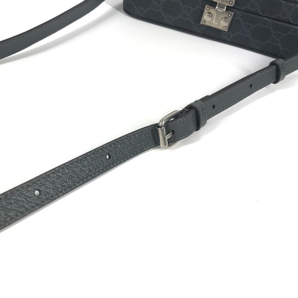 GUCCI 725341 GGスプリーム カットアウト インターロッキングG カバン 斜め掛け ポシェット ショルダーバッグ GGスプリームキャンバス ユニセックス グレー