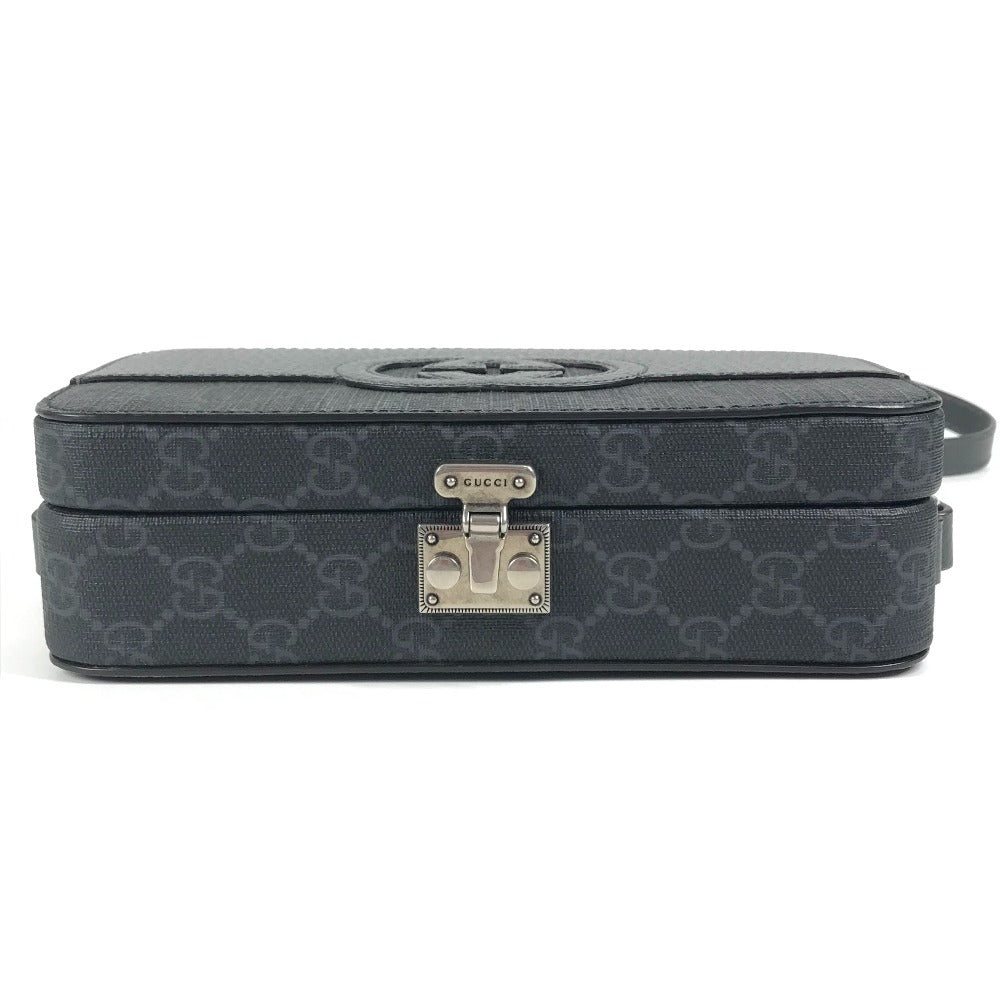 GUCCI 725341 GGスプリーム カットアウト インターロッキングG カバン 斜め掛け ポシェット ショルダーバッグ GGスプリームキャンバス ユニセックス グレー