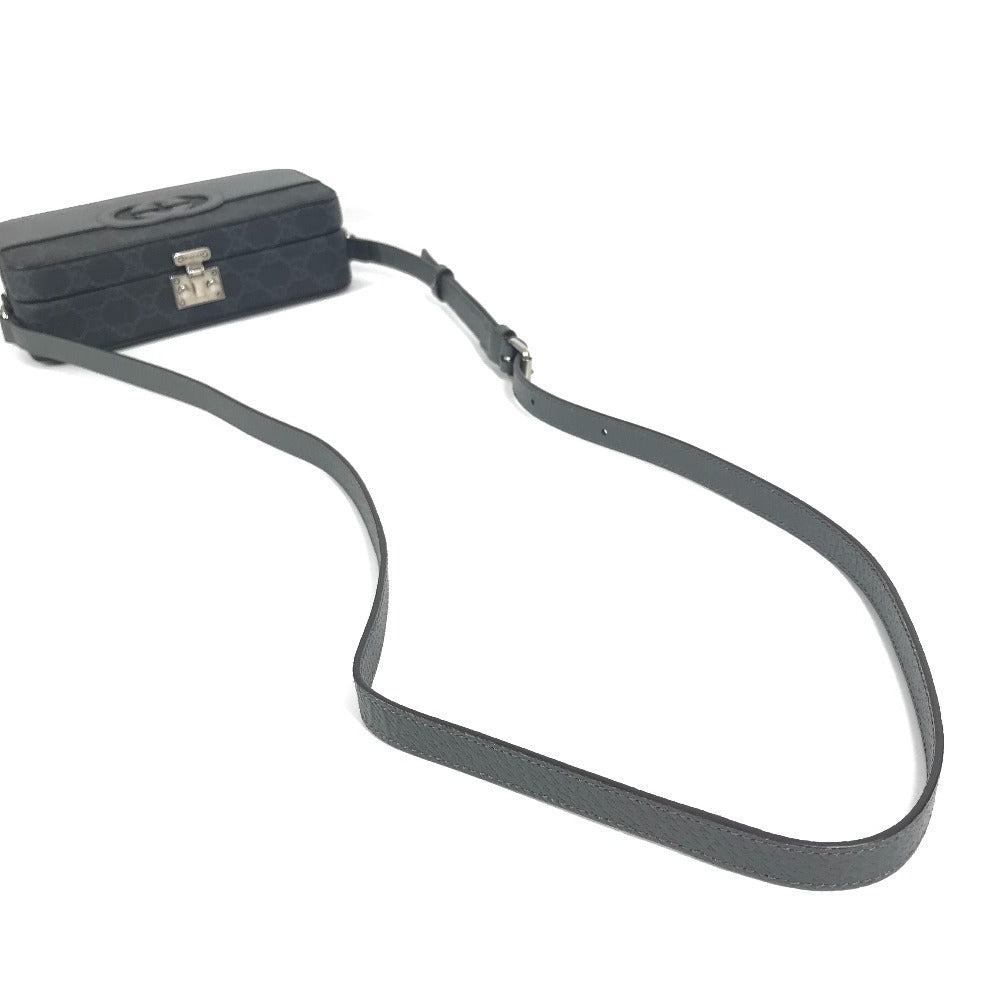 GUCCI 725341 GGスプリーム カットアウト インターロッキングG カバン 斜め掛け ポシェット ショルダーバッグ GGスプリームキャンバス ユニセックス グレー