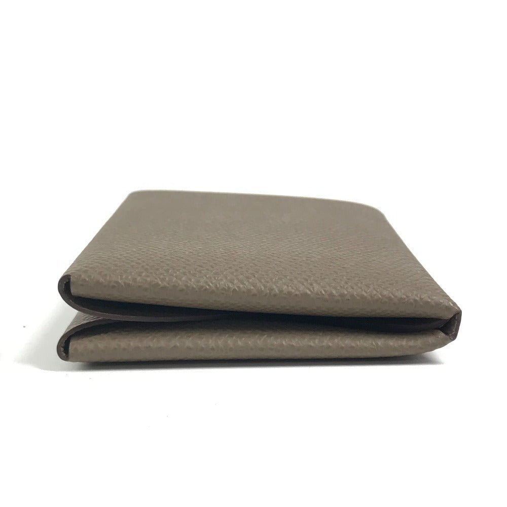 HERMES 2つ折り カルヴィデュオ カルヴィ デュオ カードケース 小銭入れ 財布 名刺入れ パスケース コインケース エプソン ユニセックス エトゥープ グレー