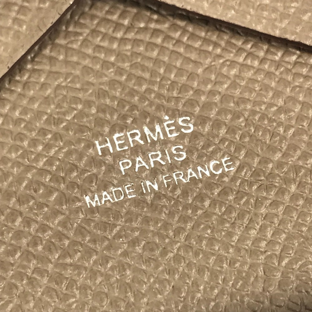 HERMES 2つ折り カルヴィデュオ カルヴィ デュオ カードケース 小銭入れ 財布 名刺入れ パスケース コインケース エプソン ユニセックス エトゥープ グレー