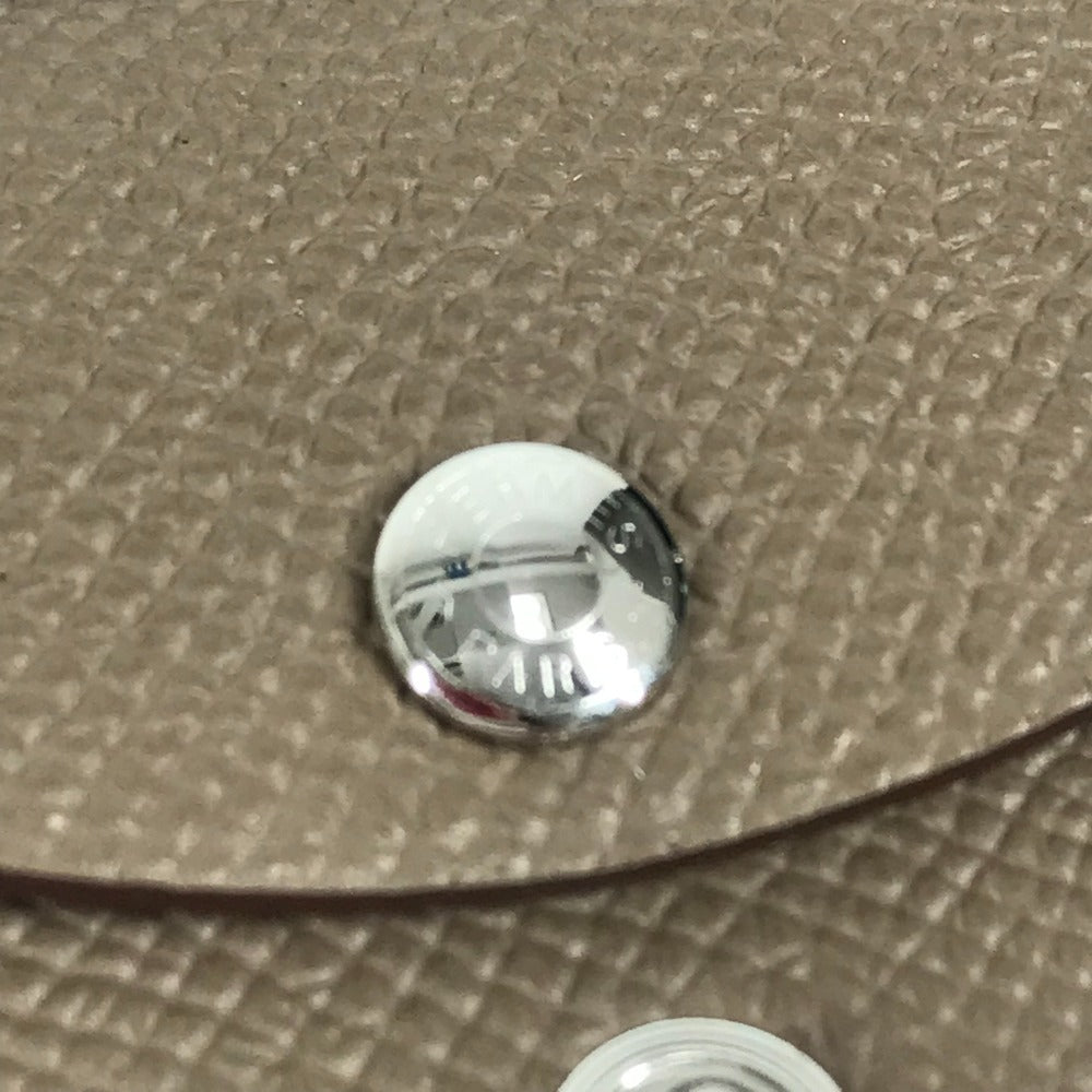 HERMES 2つ折り カルヴィデュオ カルヴィ デュオ カードケース 小銭入れ 財布 名刺入れ パスケース コインケース エプソン ユニセックス エトゥープ グレー