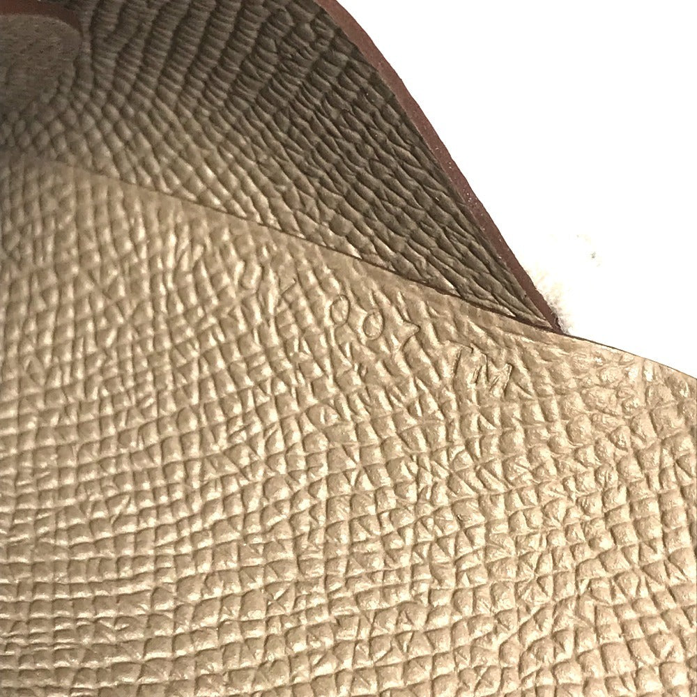 HERMES 2つ折り カルヴィデュオ カルヴィ デュオ カードケース 小銭入れ 財布 名刺入れ パスケース コインケース エプソン ユニセックス エトゥープ ベージュ