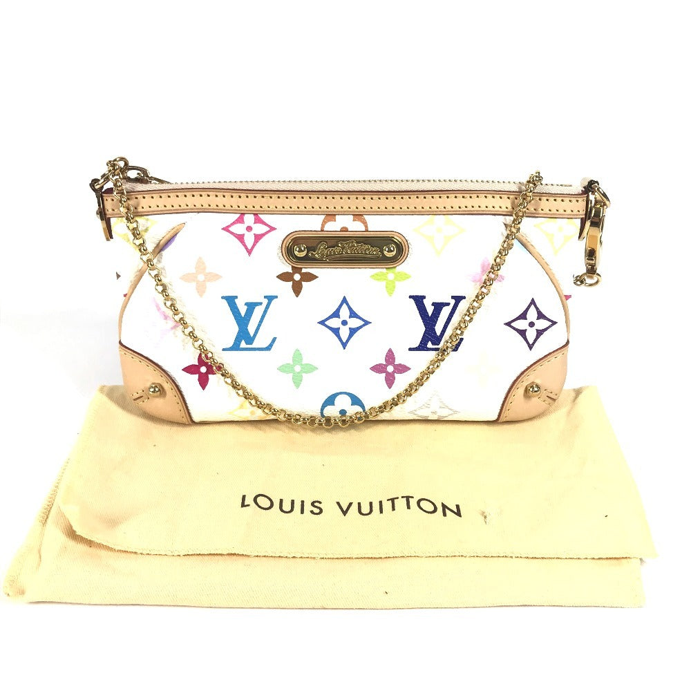 LOUIS VUITTON M60096 モノグラムマルチカラー ポシェット ミラ MM ポシェットミラMM カバン チェーン アクセサリーポーチ ハンドバッグ ショルダーバッグ モノグラムマルチカラーキャンバス ユニセックス ブロン ホワイト