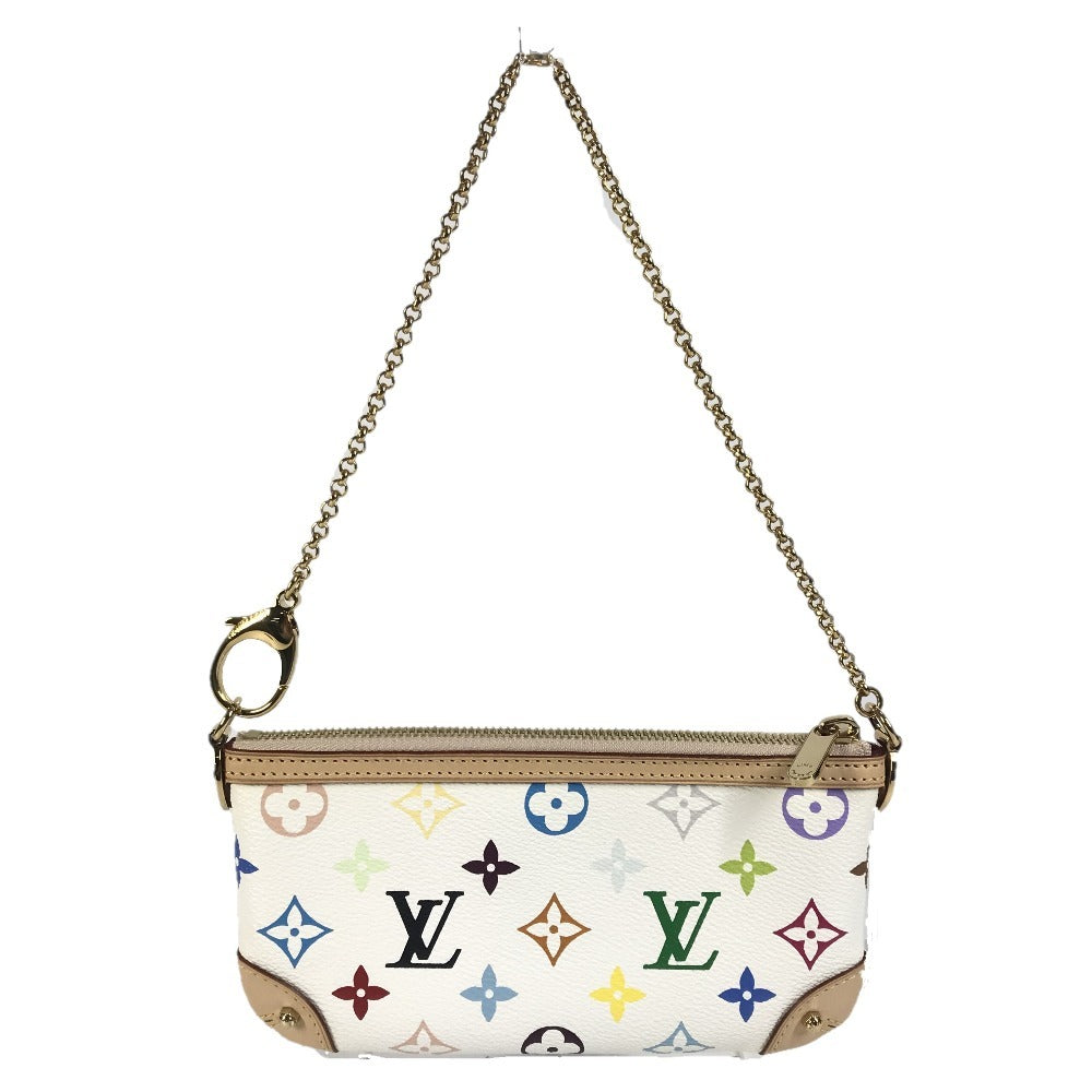 LOUIS VUITTON M60096 モノグラムマルチカラー ポシェット ミラ MM ポシェットミラMM カバン チェーン アクセサリーポーチ ハンドバッグ ショルダーバッグ モノグラムマルチカラーキャンバス ユニセックス ブロン ホワイト