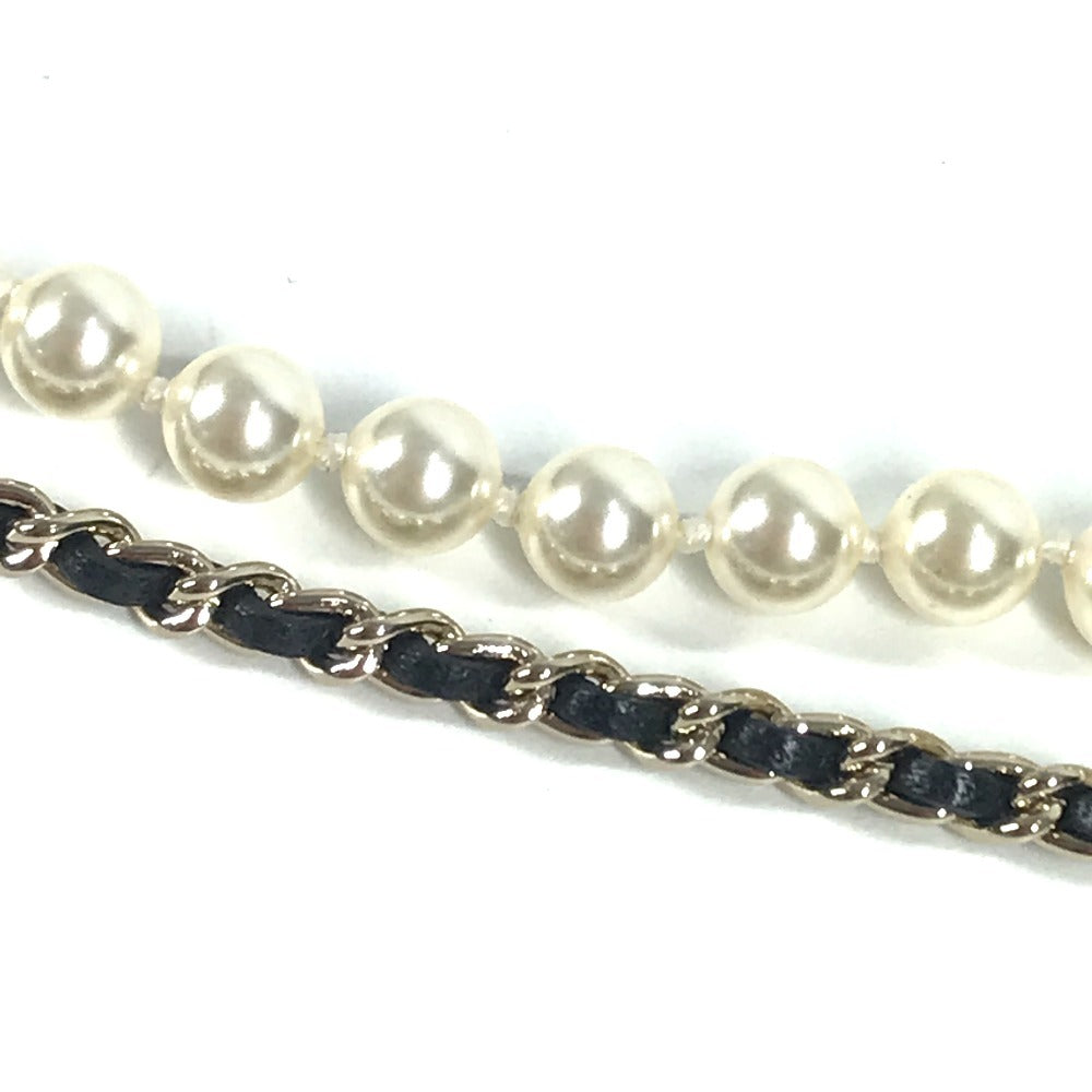 CHANEL B21Ｓ CC ココマーク マトラッセ バッグ チェーン フェイクパール ロングネックレス チェーンネックレス アクセサリー ネックレス メタル レディース ゴールド