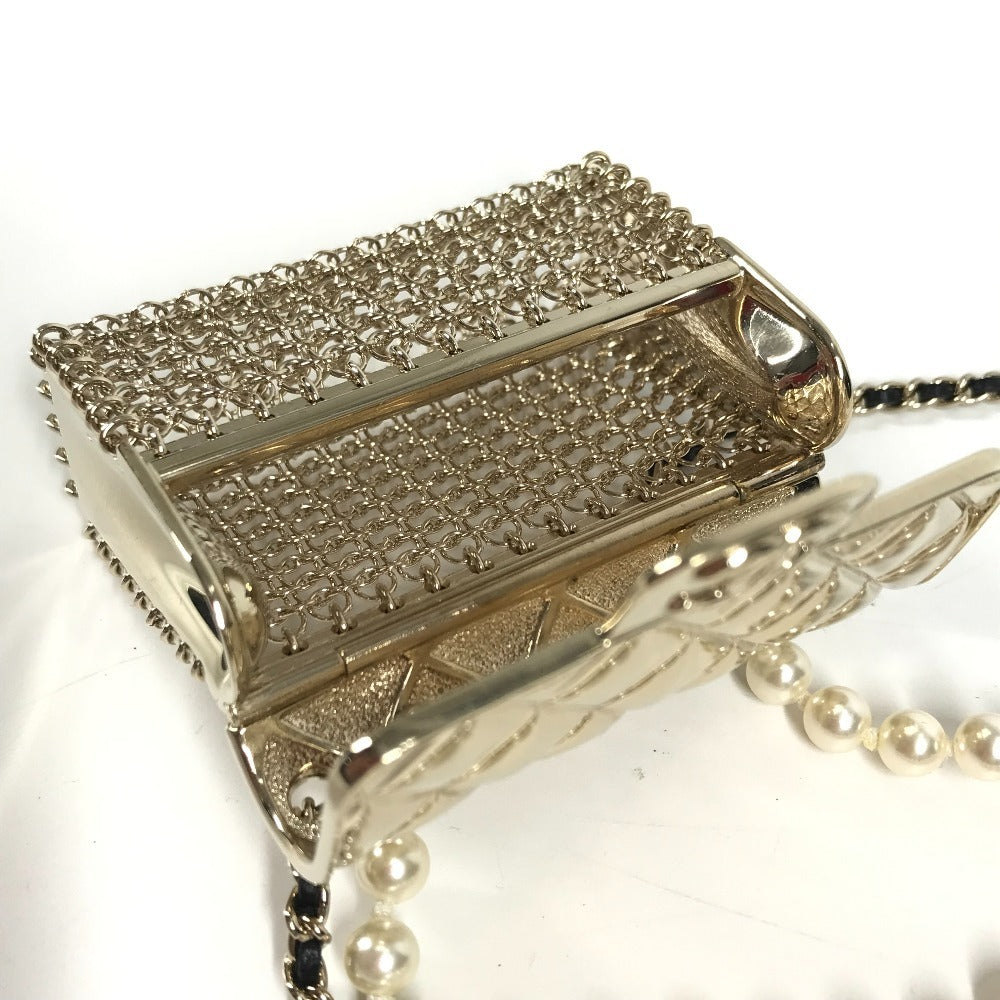 CHANEL B21Ｓ CC ココマーク マトラッセ バッグ チェーン フェイクパール ロングネックレス チェーンネックレス アクセサリー ネックレス メタル レディース ゴールド