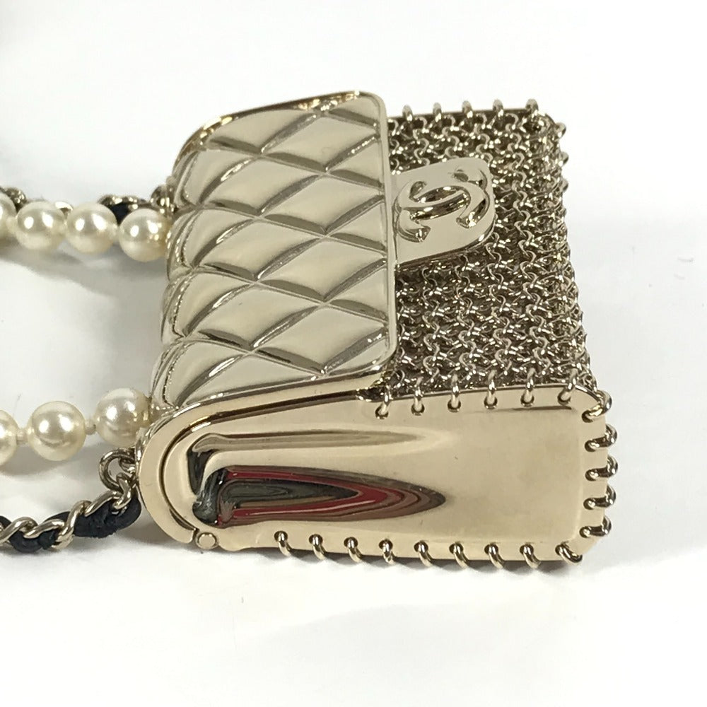CHANEL B21Ｓ CC ココマーク マトラッセ バッグ チェーン フェイクパール ロングネックレス チェーンネックレス アクセサリー ネックレス メタル レディース ゴールド