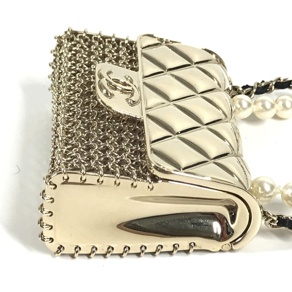 CHANEL B21Ｓ CC ココマーク マトラッセ バッグ チェーン フェイクパール ロングネックレス チェーンネックレス アクセサリー ネックレス メタル レディース ゴールド