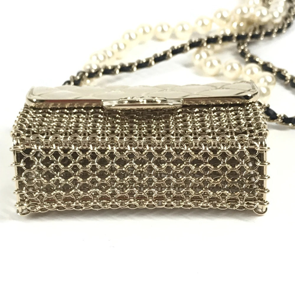 CHANEL B21Ｓ CC ココマーク マトラッセ バッグ チェーン フェイクパール ロングネックレス チェーンネックレス アクセサリー ネックレス メタル レディース ゴールド