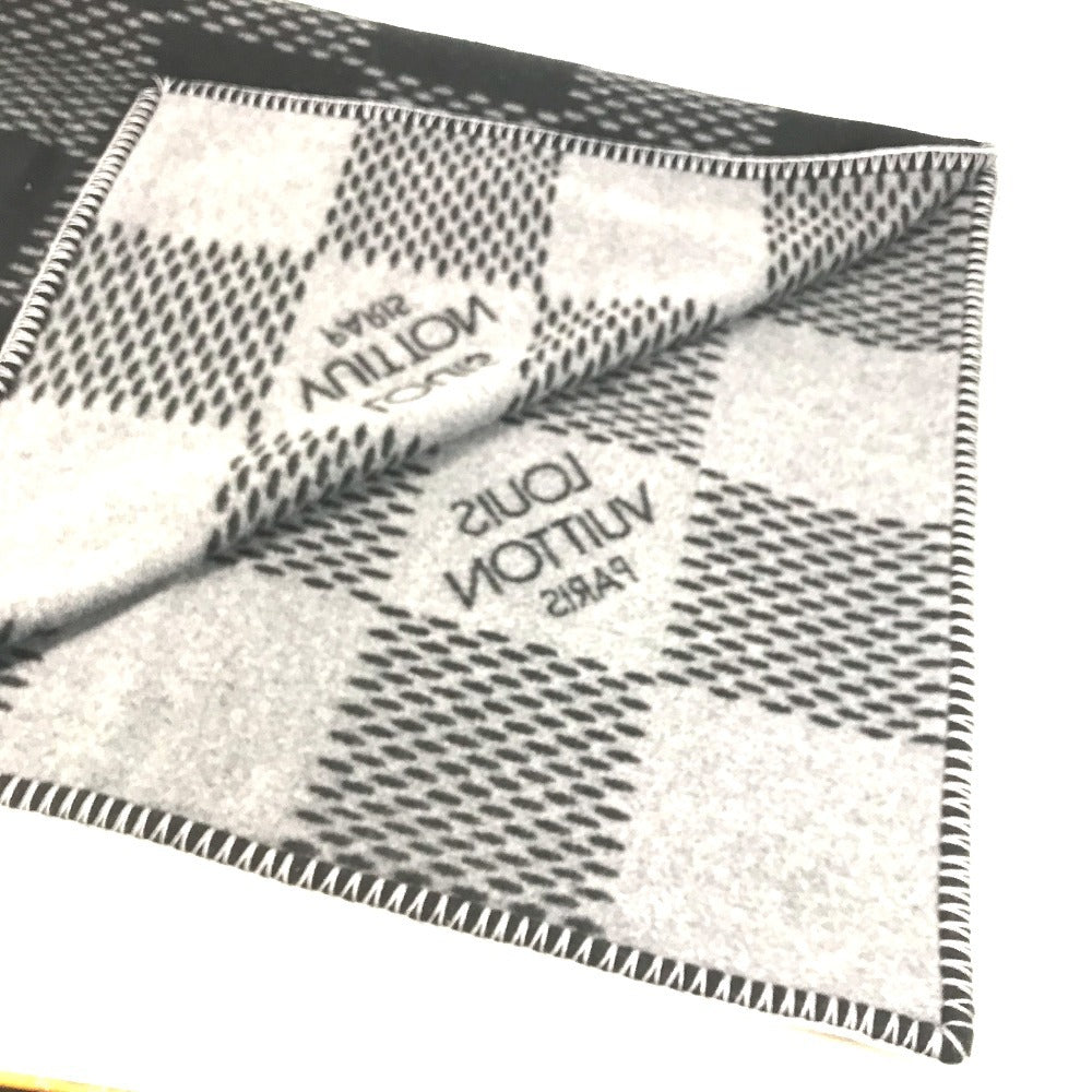 LOUIS VUITTON M76561 ダミエグラフィットジャイアント クヴェルテュールダミエクラシック インテリア ひざかけ 毛布 ブランケット ウール/カシミヤ ユニセックス ブラック