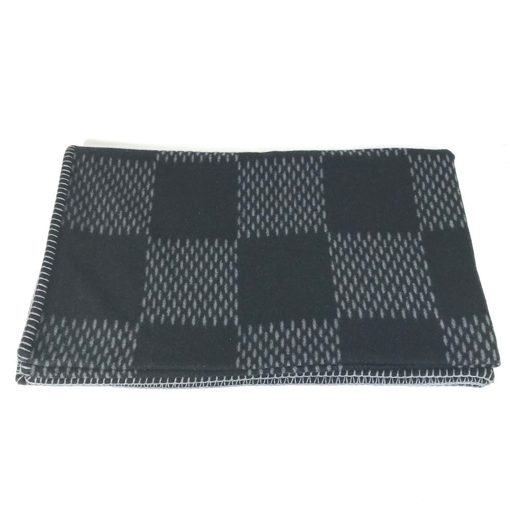 LOUIS VUITTON M76561 ダミエグラフィットジャイアント クヴェルテュールダミエクラシック インテリア ひざかけ 毛布 ブランケット ウール/カシミヤ ユニセックス ブラック