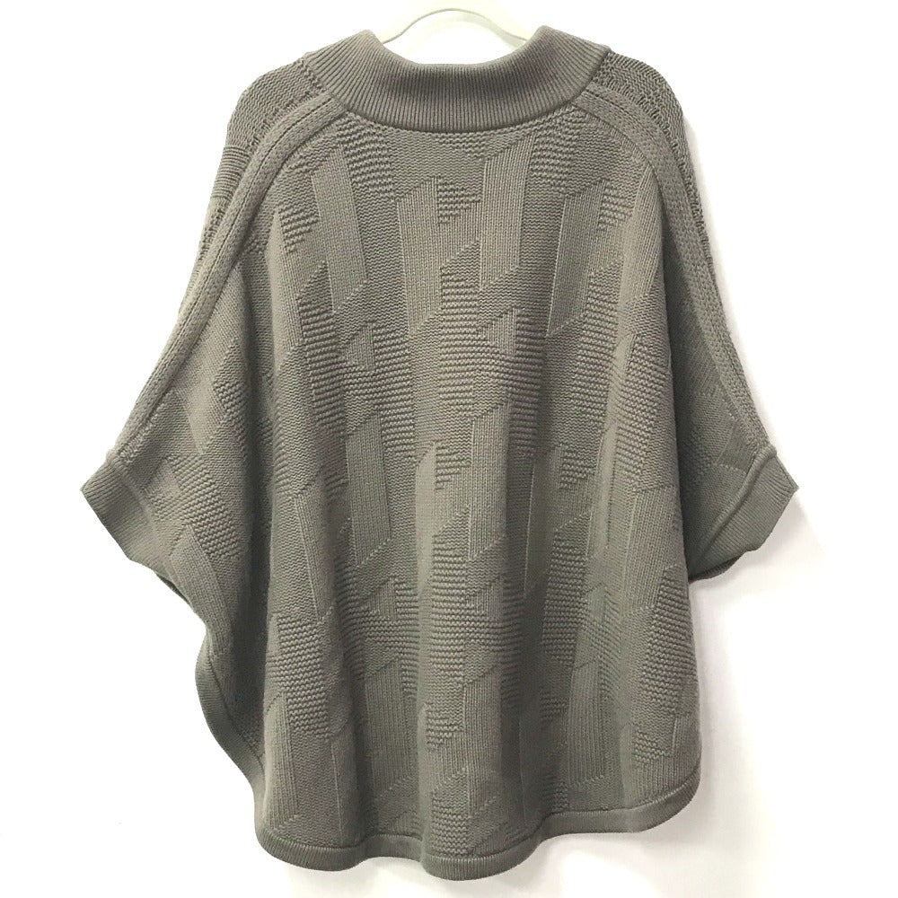 HERMES Hロゴ アパレル トップス アウター ポンチョ ウール レディース ブラウン