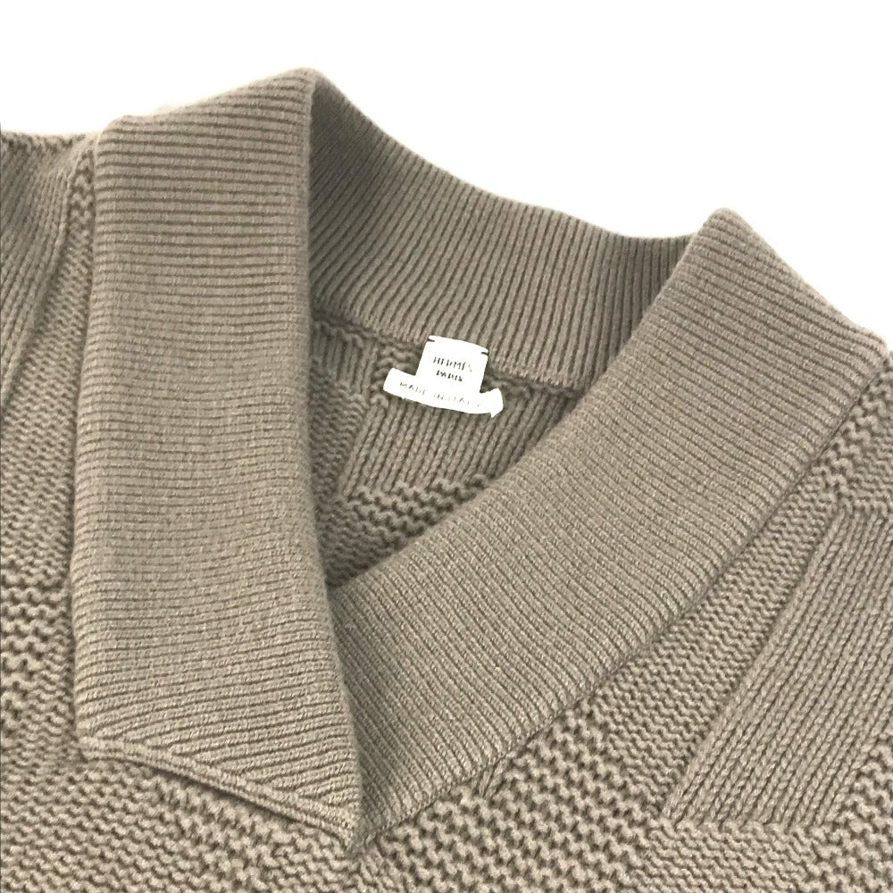 HERMES Hロゴ アパレル トップス アウター ポンチョ ウール レディース ブラウン