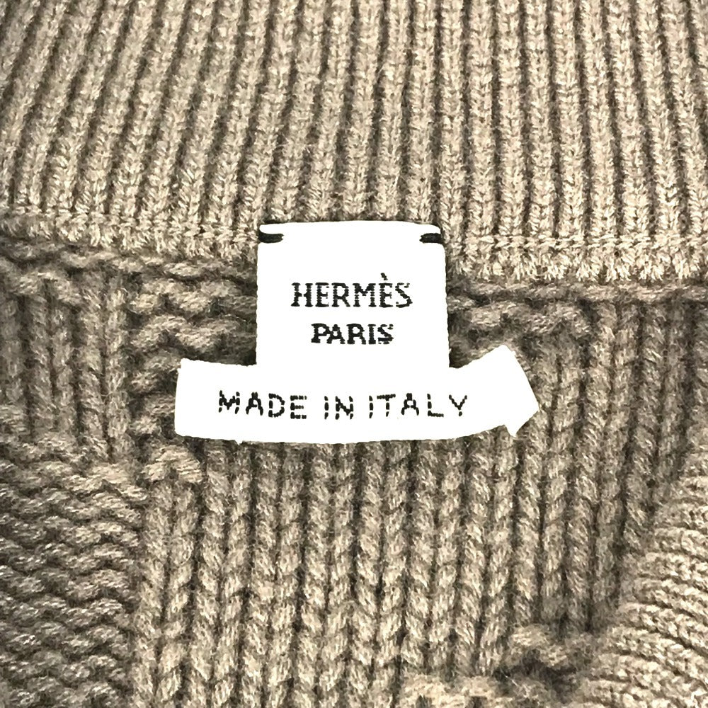 HERMES Hロゴ アパレル トップス アウター ポンチョ ウール レディース ブラウン