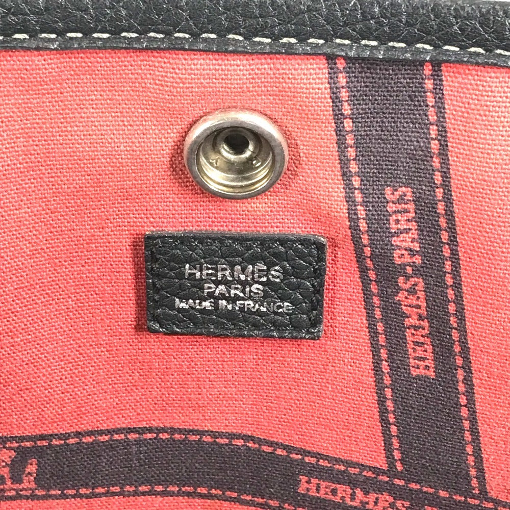 HERMES ガーデンパーティPM ガーデンパーティPM カバン ハンドバッグ トートバッグ トワルアッシュ レディース ブラック