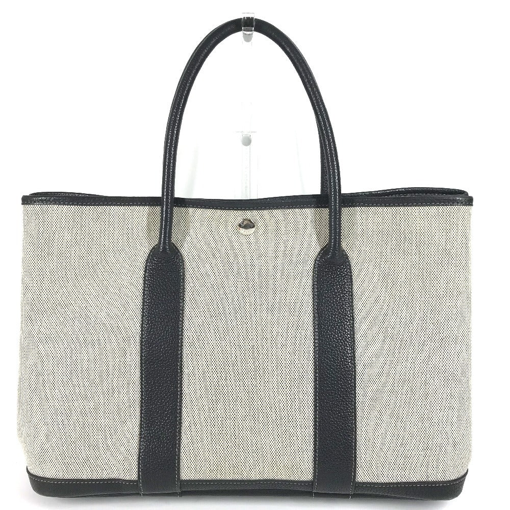 HERMES ガーデンパーティPM ガーデンパーティPM カバン ハンドバッグ トートバッグ トワルアッシュ レディース ブラック