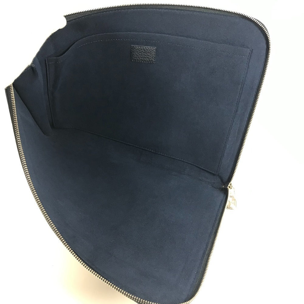 LOUIS VUITTON M68235 LVロゴ ポシェットジュールGM ポーチ カバン L字ファスナー セカンドバッグ クラッチバッグ トリヨンレザー ユニセックス ネイビー