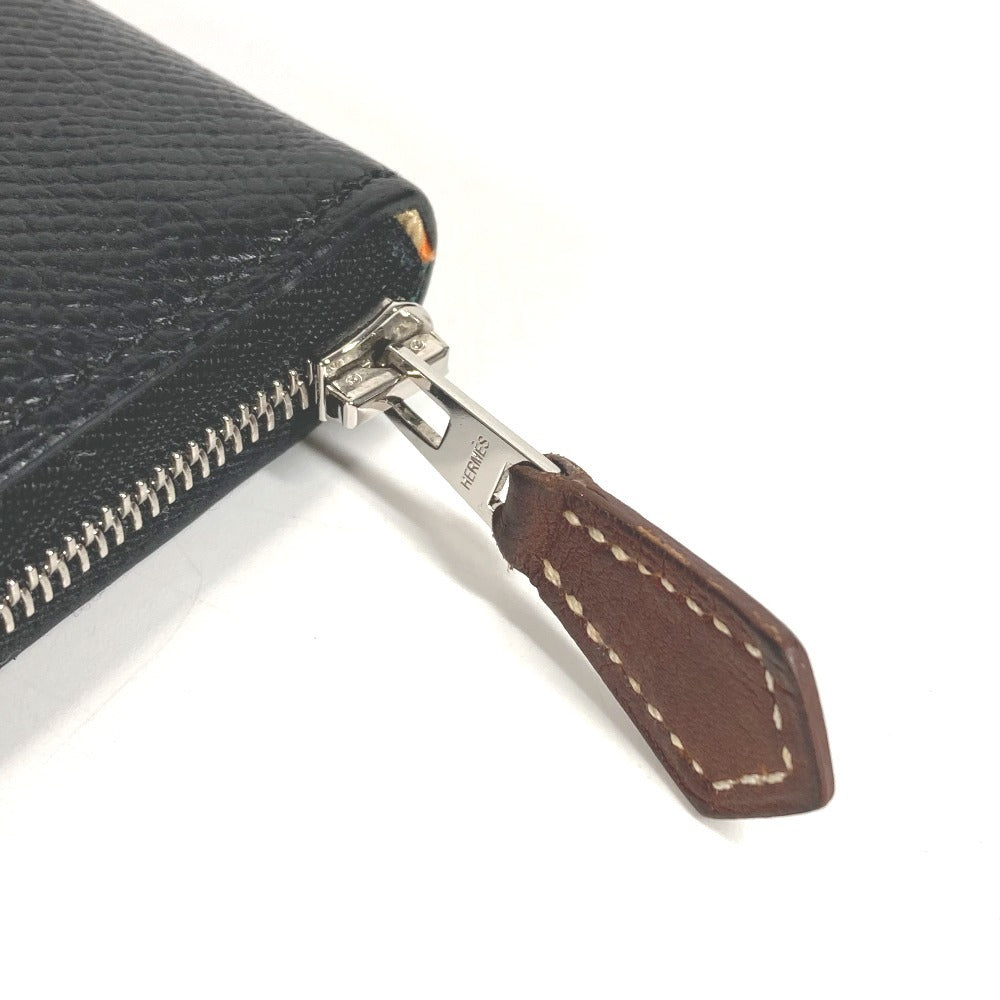 HERMES アザップコンパクト 財布 ウォレット 小銭入れ ラウンドファスナー コインケース エプソン ユニセックス ブラック
