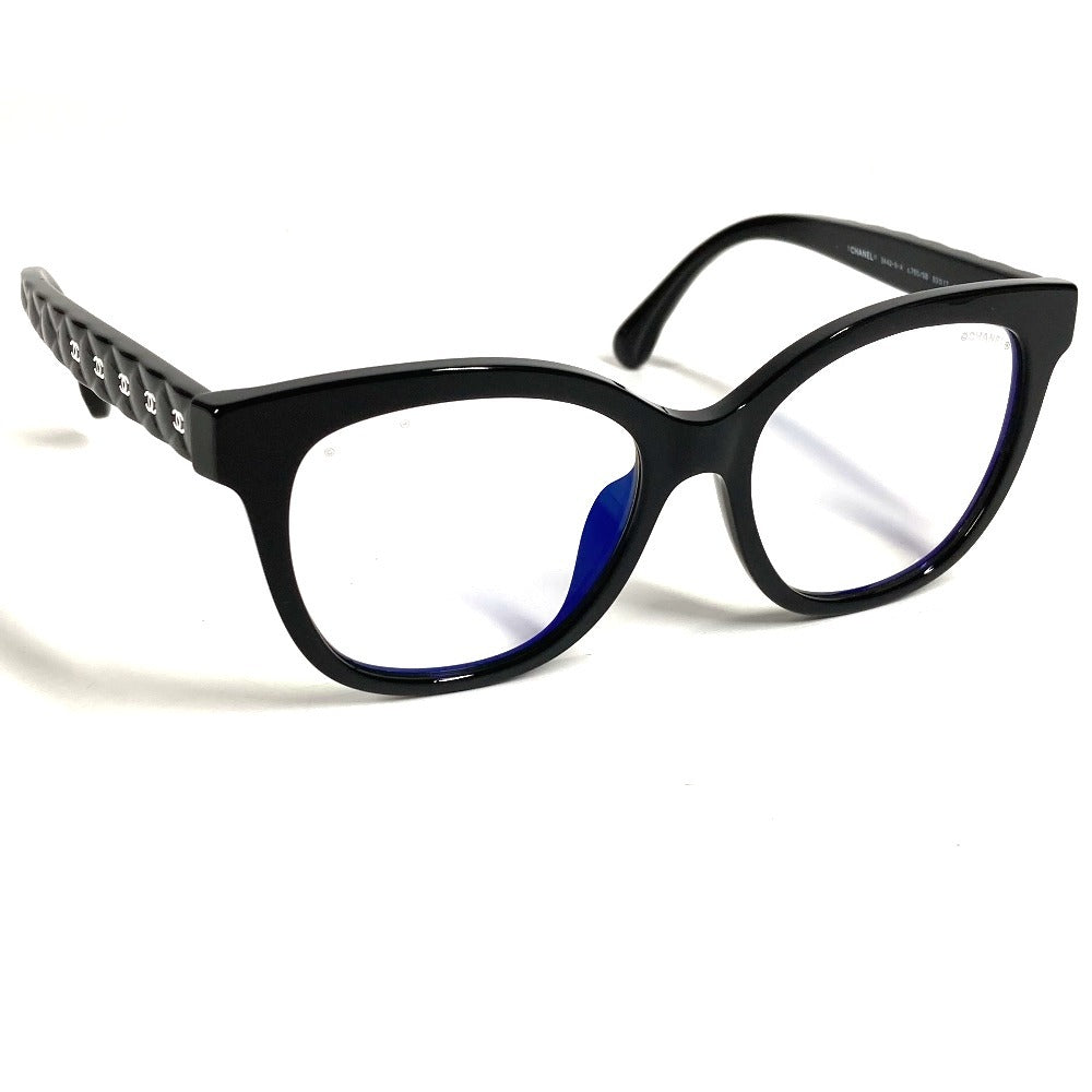 CHANEL 3442-S-A CC ココマーク ロゴ マトラッセ キルティング めがね メガネ アイウェア 眼鏡 サングラス プラスチック レディース ブラック