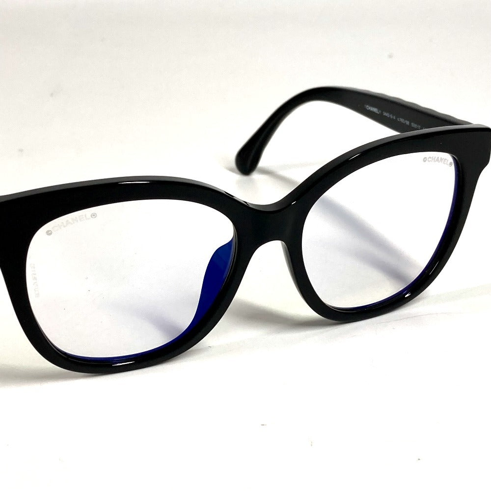 CHANEL 3442-S-A CC ココマーク ロゴ マトラッセ キルティング めがね メガネ アイウェア 眼鏡 サングラス プラスチック レディース ブラック