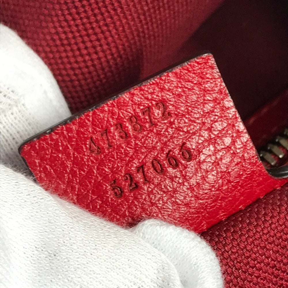 GUCCI 473872 トリコロール ドローストリング GG カバン バックパック ナップサック 2WAYバッグ ハンドバッグ トートバッグ リュックサック レザー/キャンバス ユニセックス レッド