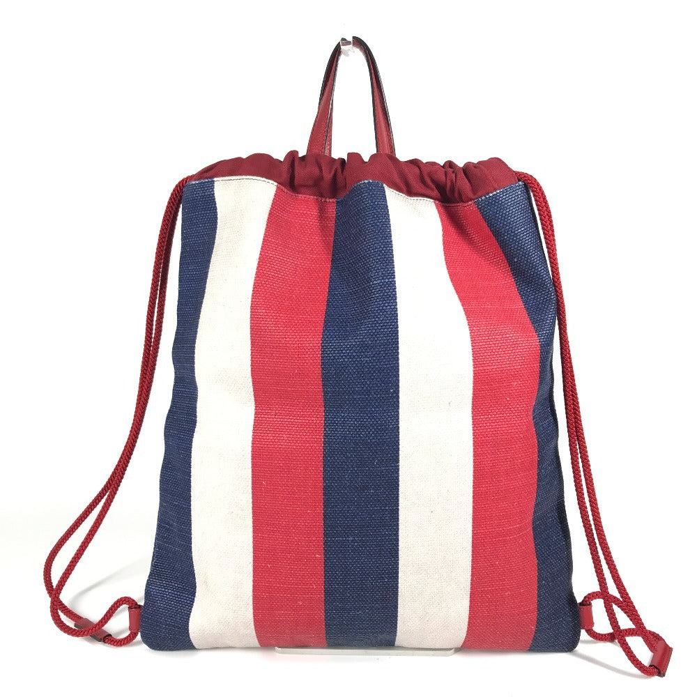 GUCCI 473872 トリコロール ドローストリング GG カバン バックパック ナップサック 2WAYバッグ ハンドバッグ トートバッグ リュックサック レザー/キャンバス ユニセックス レッド