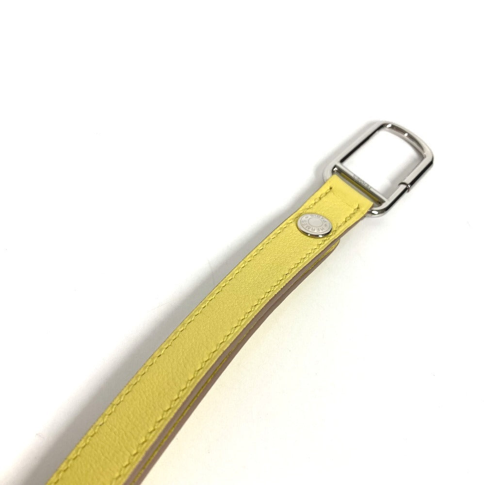 HERMES ネックストラップ ネックレス アクセサリー ストラップ レザー ユニセックス スフレ イエロー