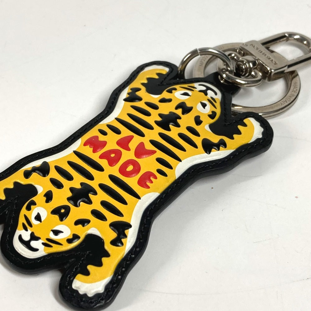 LOUIS VUITTON MP3221 NIGOコラボ モノグラム ポルト クレ・LV MADE タイガー バッグチャーム キーホルダー レザー メンズ イエロー