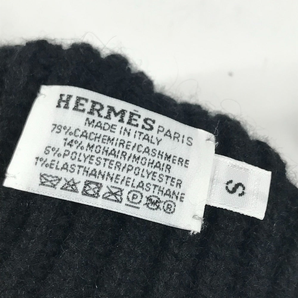 HERMES フィリパ フィンガーレス アクセサリー グローブ 手袋 カシミヤ レディース ブラック