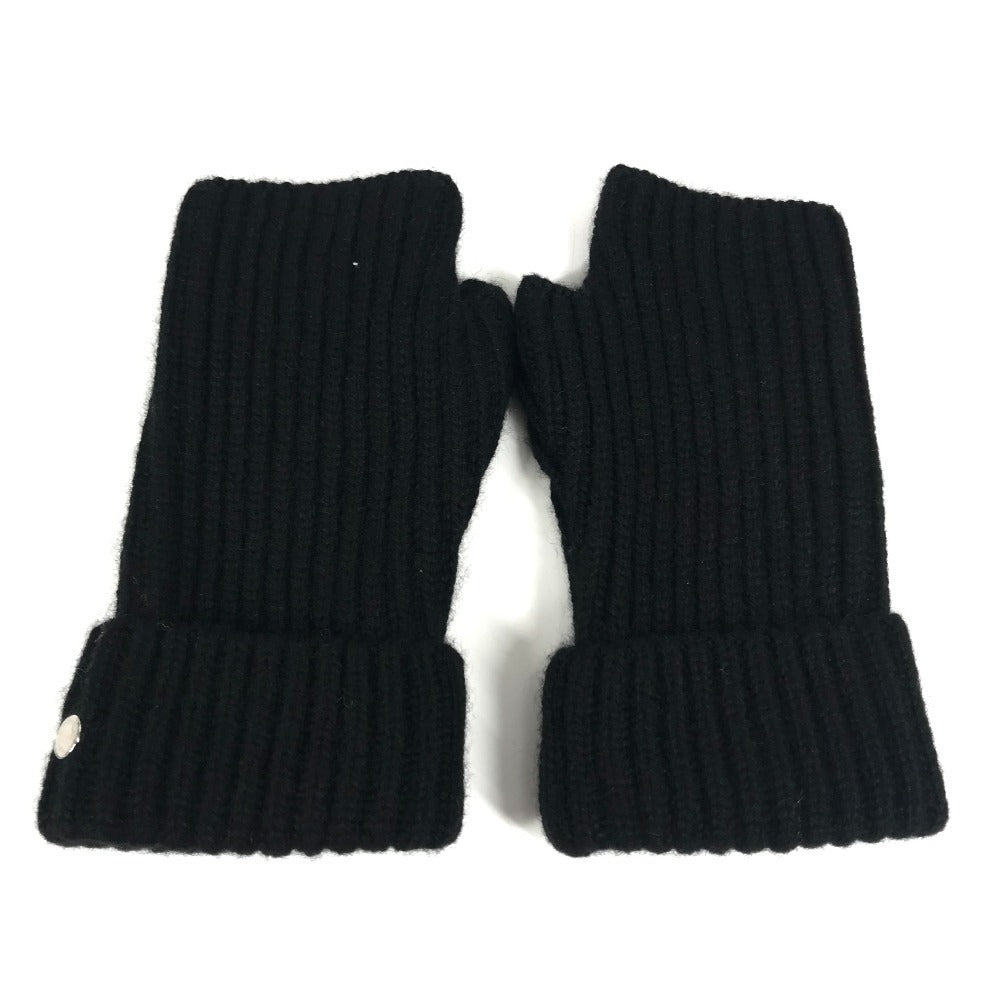HERMES フィリパ フィンガーレス アクセサリー グローブ 手袋 カシミヤ レディース ブラック