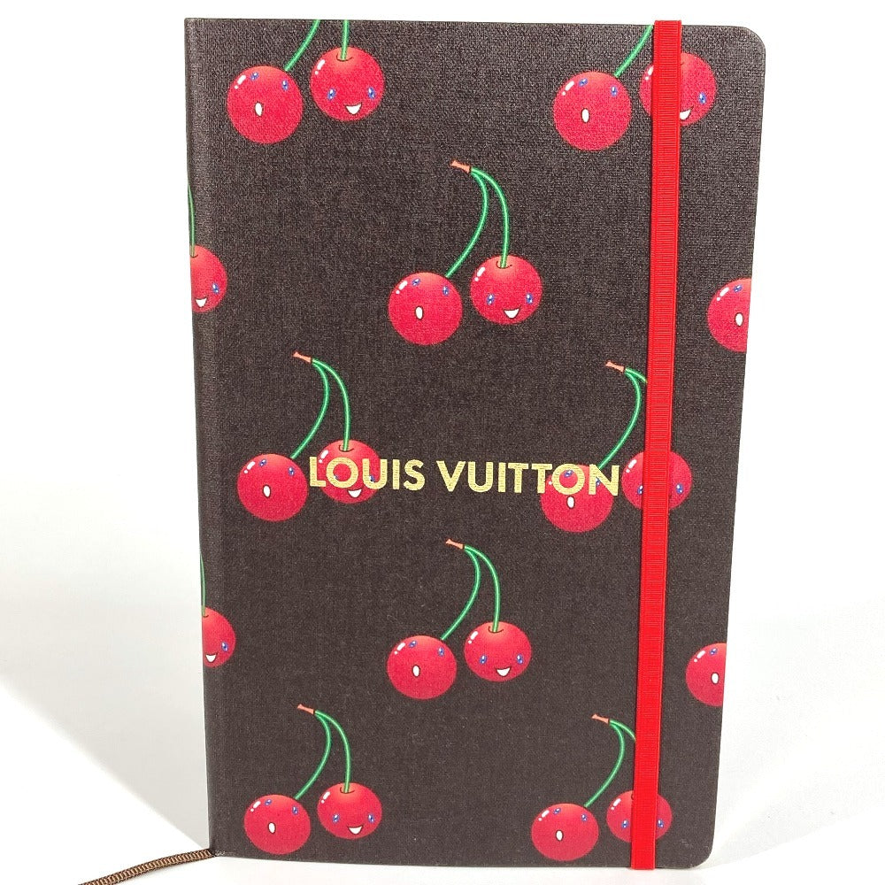 LOUIS VUITTON GI1371 LV×TM サクランボ ノートブック MM ジェーン チェリー メモ帳 ノート 村上隆 ノートブック 紙 レディース ブラウン