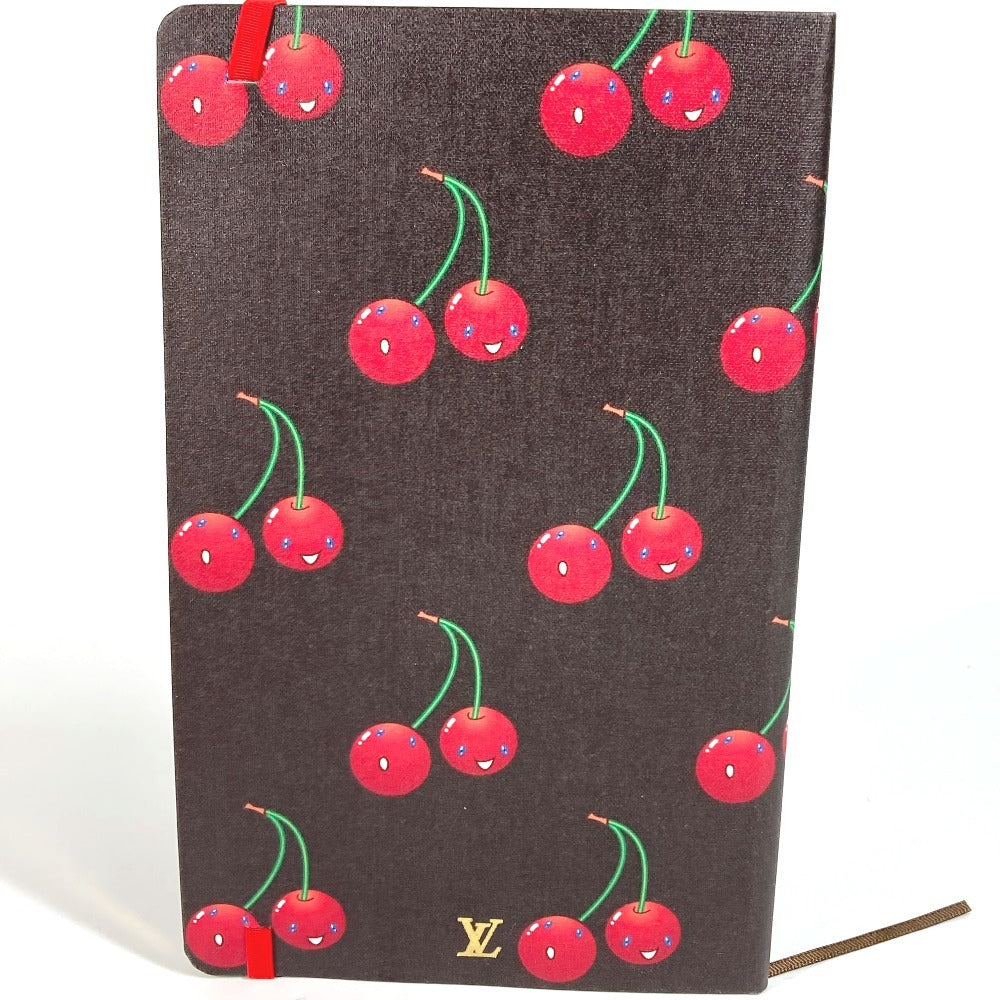 LOUIS VUITTON GI1371 LV×TM サクランボ ノートブック MM ジェーン チェリー メモ帳 ノート 村上隆 ノートブック 紙 レディース ブラウン