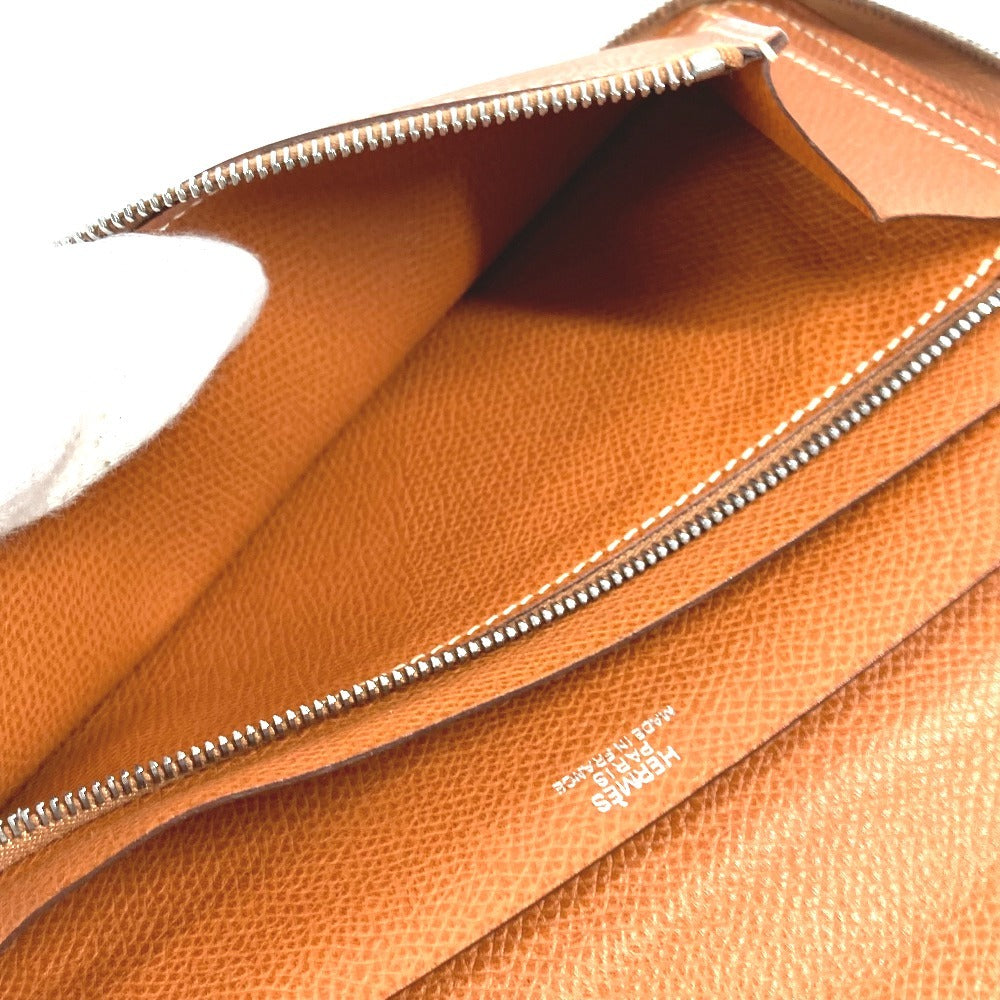 HERMES ラウンドファスナー トラベルケース アザップ コンバイン ロングウォレット 長財布 エプソン ユニセックス ゴールド