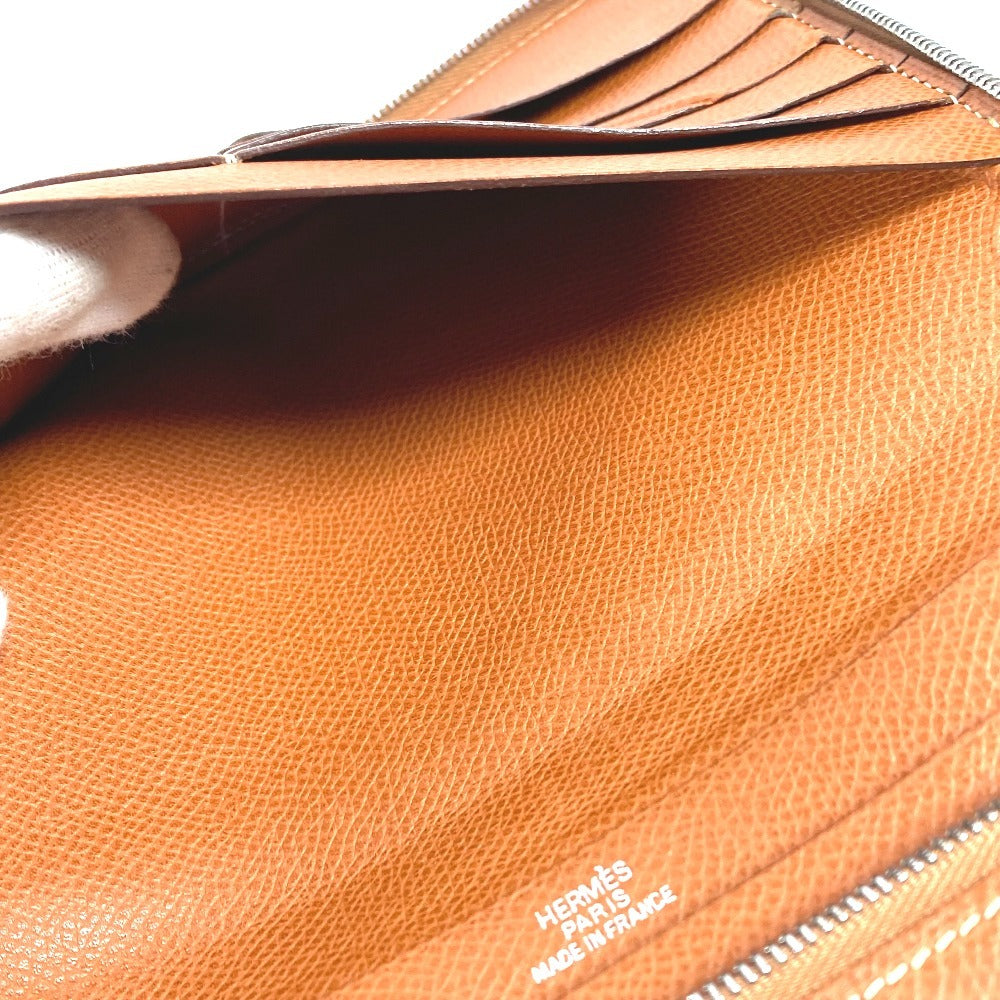 HERMES ラウンドファスナー トラベルケース アザップ コンバイン ロングウォレット 長財布 エプソン ユニセックス ゴールド