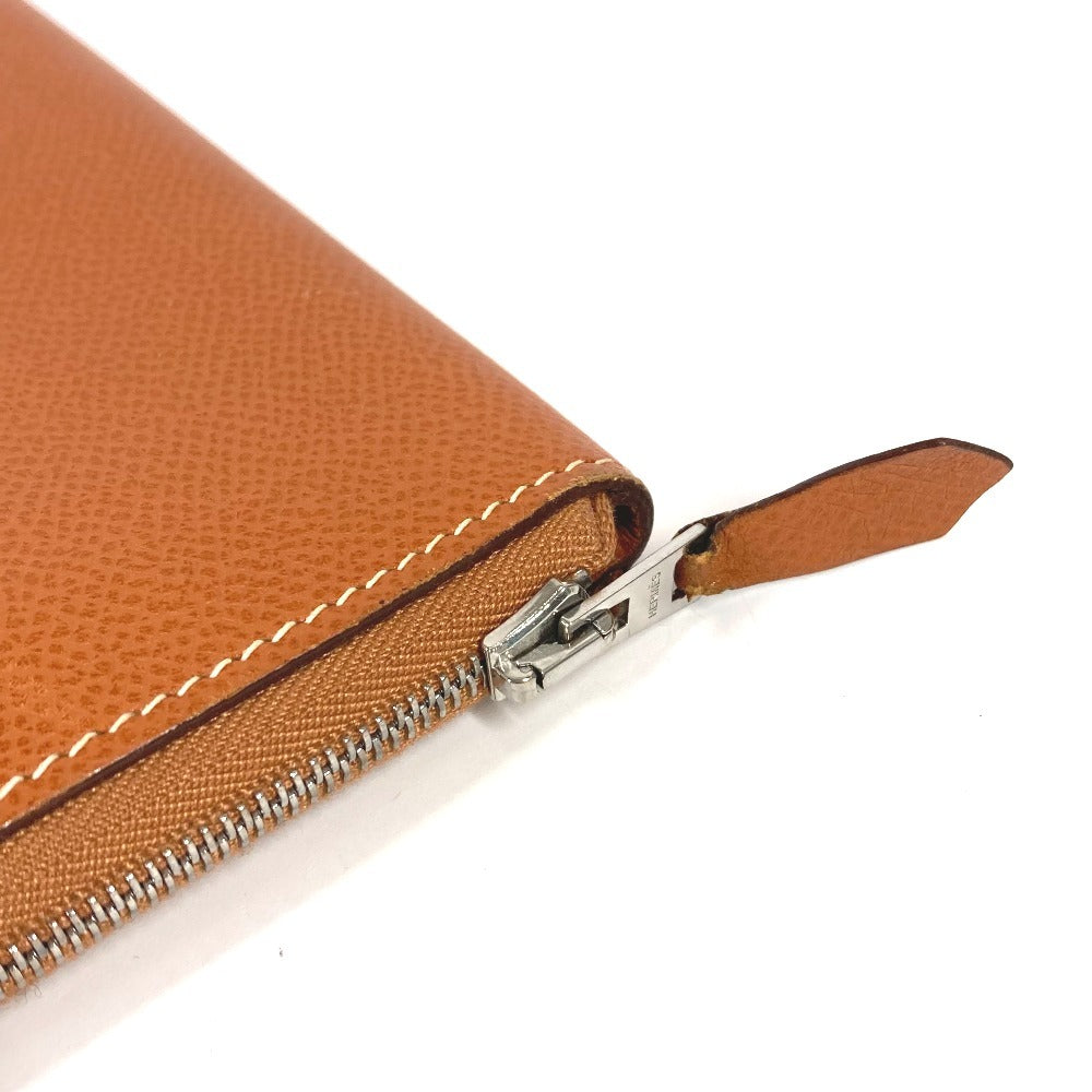 HERMES ラウンドファスナー トラベルケース アザップ コンバイン ロングウォレット 長財布 エプソン ユニセックス ゴールド