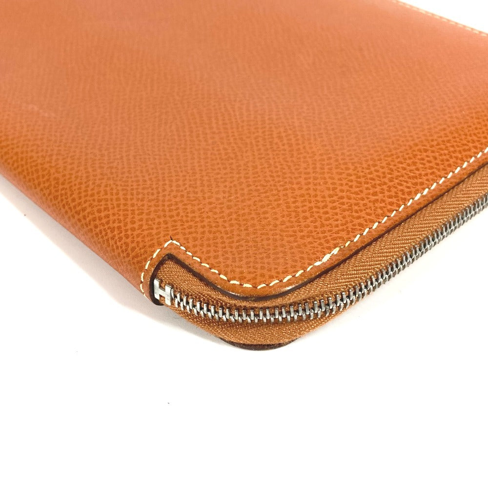 HERMES ラウンドファスナー トラベルケース アザップ コンバイン ロングウォレット 長財布 エプソン ユニセックス ゴールド