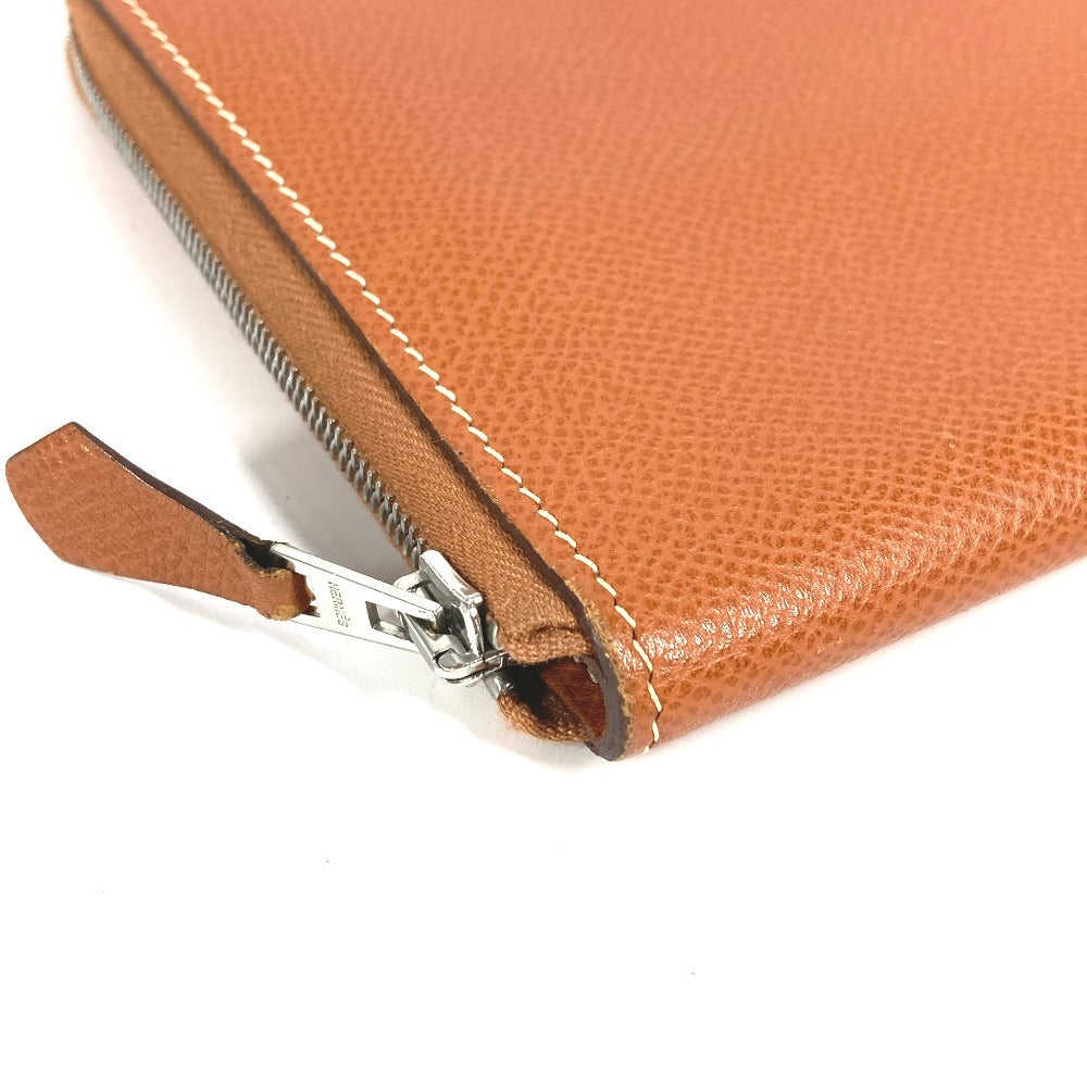 HERMES ラウンドファスナー トラベルケース アザップ コンバイン ロングウォレット 長財布 エプソン ユニセックス ゴールド