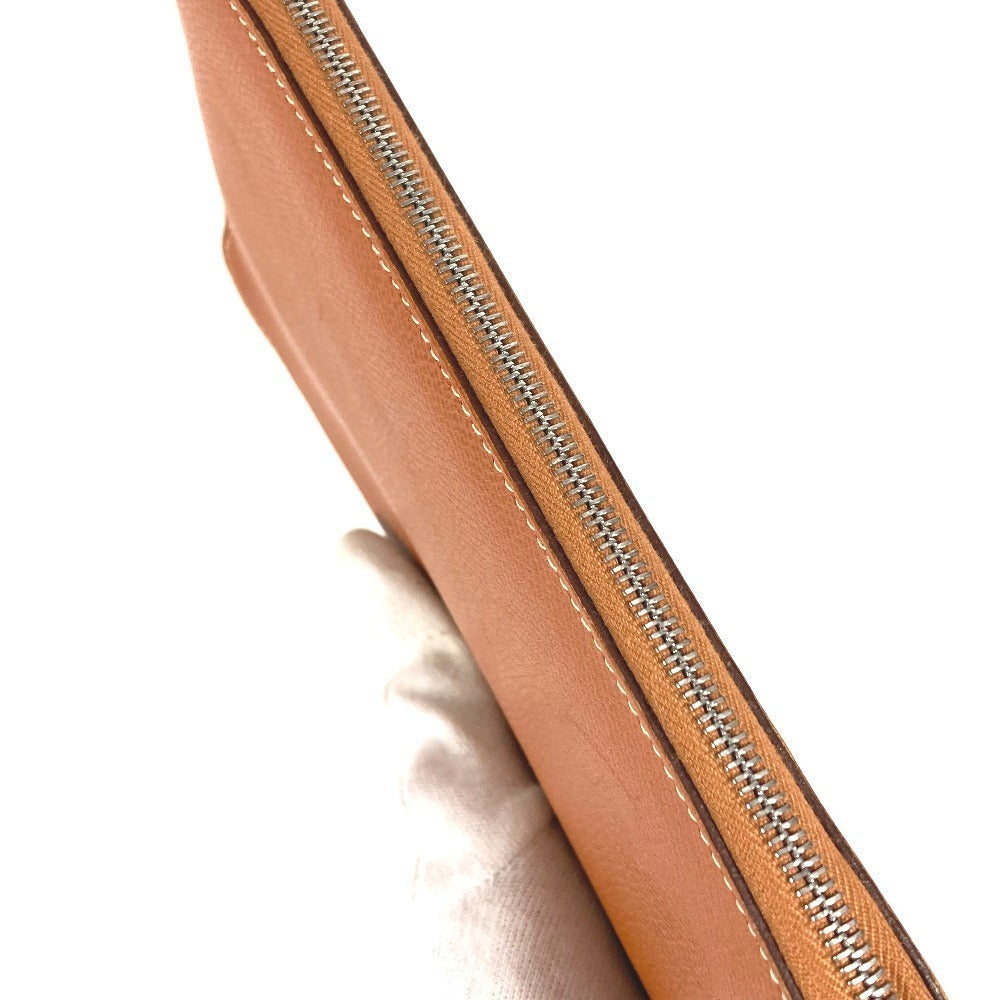 HERMES ラウンドファスナー トラベルケース アザップ コンバイン ロングウォレット 長財布 エプソン ユニセックス ゴールド