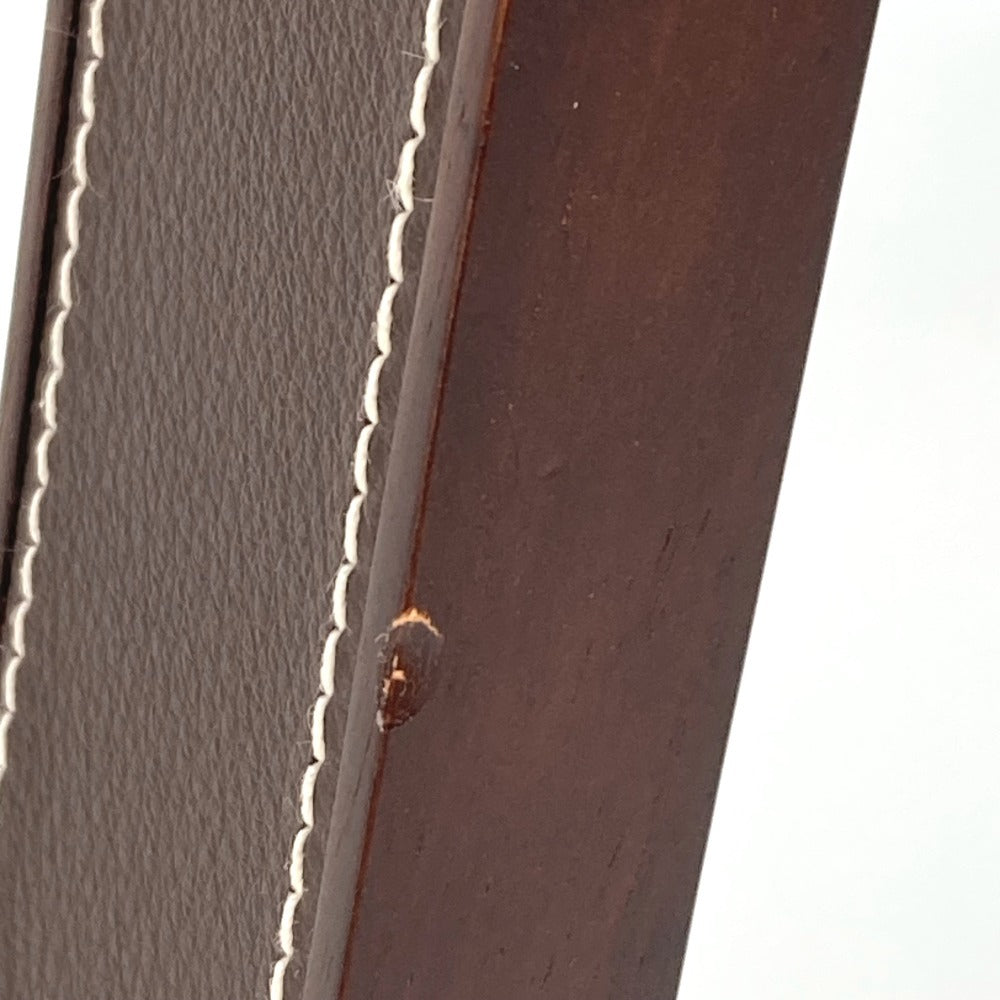 HERMES マホガニー フォトフレーム 《プレイヤード》 MM 横型 写真立て インテリア フォトフレーム トリヨン ユニセックス ショコラ ブラウン