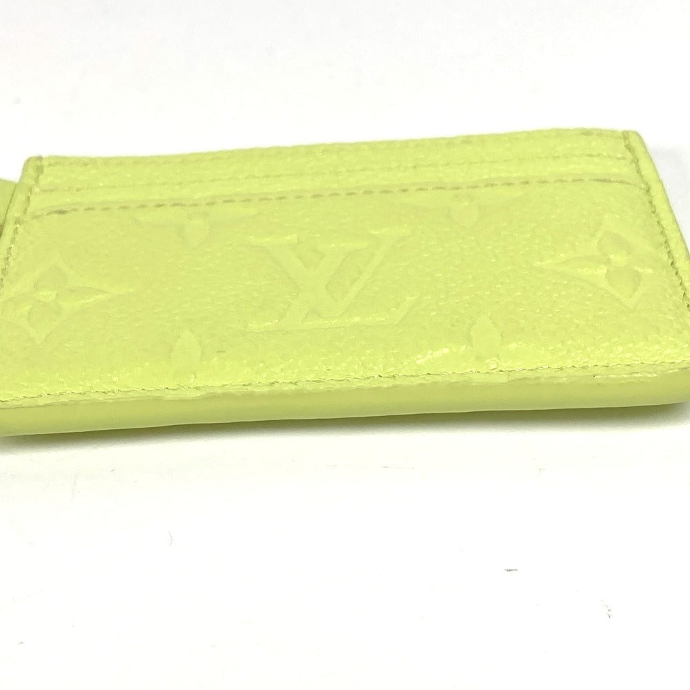 LOUIS VUITTON M13645 モノグラムアンプラント カードケース ポルト カルト･LV チャーム 名刺入れ パスケース カードケース モノグラムアンプラントレザー ユニセックス ゼスティライム グリーン
