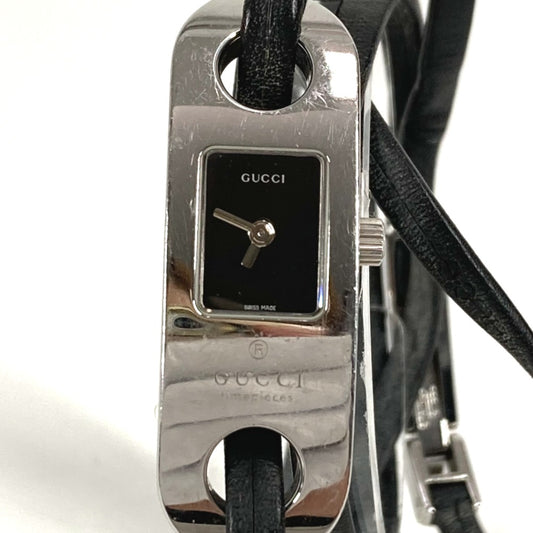 GUCCI 6100L ブレスウォッチ ロゴ 時計 ウォッチ 腕時計 SS レディース シルバー
