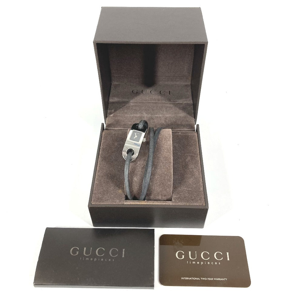 GUCCI 6100L ブレスウォッチ ロゴ 時計 ウォッチ 腕時計 SS レディース シルバー