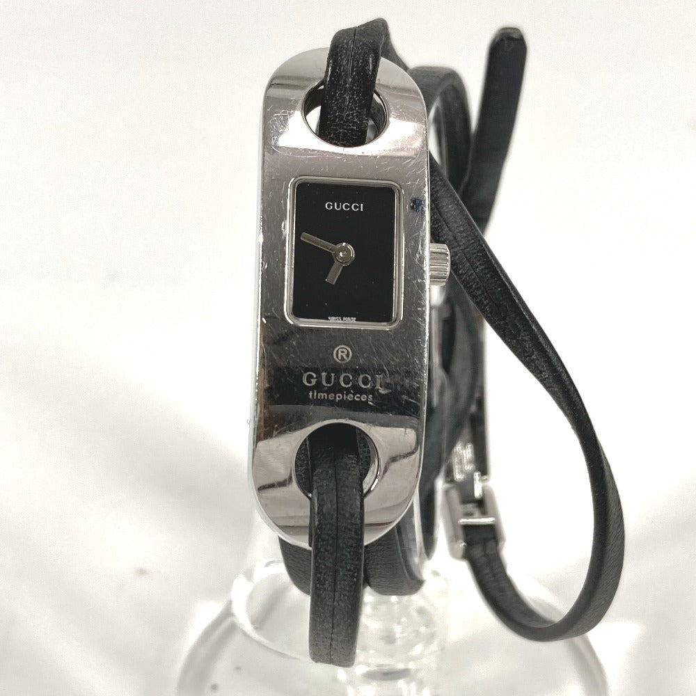 GUCCI 6100L ブレスウォッチ ロゴ 時計 ウォッチ 腕時計 SS レディース シルバー