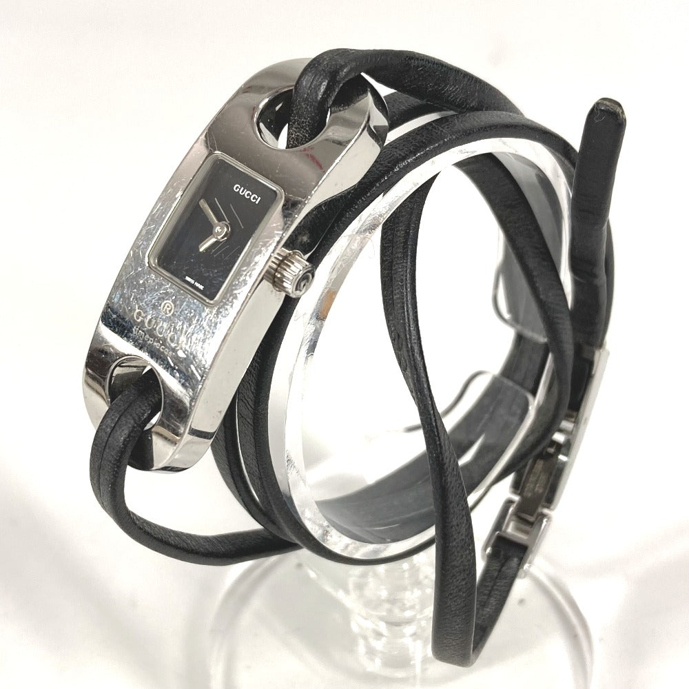 GUCCI 6100L ブレスウォッチ ロゴ 時計 ウォッチ 腕時計 SS レディース シルバー